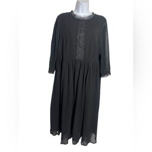 TORRID dress size 1X stunning black‎ chiffon polka dot dress PERFECT 🖤🖤